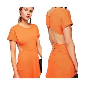 Free People Beach My Darling Open Back Mini Dress Orange Size Medium